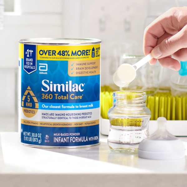 Similac 360 Total Care Infant Formula, Has 5 HMO Prebiotics, Our Closest Prebiotic Blend to Breast Milk, Non-GMO,‡ Baby Formula Powder, 30.8-oz Value Can  Baby - Image 11