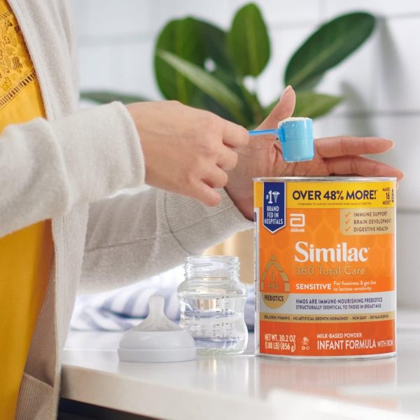 Similac 360 Total Care Sensitive Infant Formula for Fussiness & Gas Due to Lactose Sensitivity, Has 5 HMO Prebiotics, Non-GMO,‡ Baby Formula Powder, 30.2-oz Value Can  Similac - Image 12
