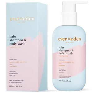 Evereden Baby Shampoo & Body Wash 2-in-1, 8.5 fl oz | Gentle, Non-Toxic, Fragrance-Free, Hydrating Formula for Sensitive Skin  Baby