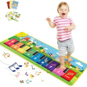 FOKI Floor Piano Mat for Toddlers, Baby Kid Sensory Educational Dancing Keyboard Carpet Animal Sounds Blanket Touch Playmat Musical Mats Birthday Toddler Toys for 1 2 3 4 5 Year Old Boy Girl Gifts  Toys & Games