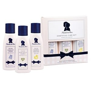 Noodle & Boo Essential Care 3 Piece Kit Super Soft Baby Lotion(2 Oz), Extra Gentle Shampoo(2 Oz) and Soothing Body Wash(2 Oz)  Baby