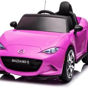 12V Ride on Car, Licensed Mazda MX-5 Electric Car for Kids, 12V Ride on Toys, Kids Cars with Parent Remote Control, Lights, Music-Pink  Toys & Games