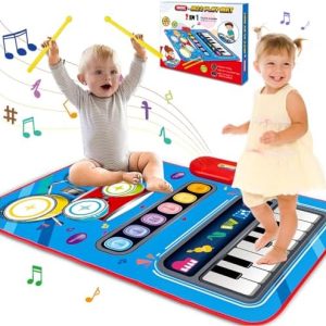 Baby Toys for 1 Year Old Baby Musical Mat Toddler Toys Age 1-2 - 2 in 1 Piano Drum Babies Play Mat - Infant Music Toy 12-18 Months Babies Birthday Valentines Gifts for 1 2 3 Year Old Boys Girls : Toys & Games