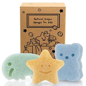 myHomeBody Konjac Baby Sponge for Bathing, Cute Shapes Natural Kids Bath Sponges for Infants, Toddler Bath Time, Natural and Safe Plant-Based Konjac Baby Bath Toys, 3pc. Set Elephant, Bear & Star : Beauty & Personal Care