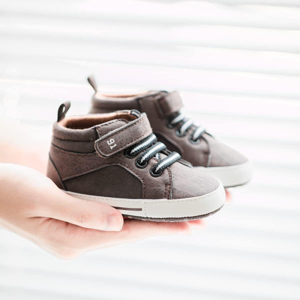 | CENCIRILY Baby Boys Girls High Top Sneakers Soft Soles Anti Skid Infant Ankle Shoes Toddler Prewalker First Walking Crib Shoes | Sneakers - Image 5
