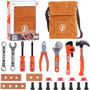 Kids Tool Set,MAGIC4U 26PCS Toddler Tool Set with Tool Bag,8 Tools Equipements,Pretend Play Construction Kits for Kids Age 3-6 Years Old,Toddler Boy Toys  Toys & Games