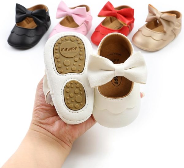 | Baby Girl Mary Jane Flats Dress Shoes - Infant Newborn Shoes Anti-Slip Soft PU Leather Party School Wedding Princess Baby Girl Shoes 0-18M | Mary Jane - Image 7