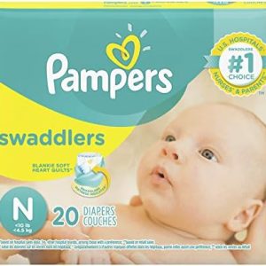 Pampers Swaddlers Diapers Size N 20 Count Pack of 2 (Total of 40 Pampers)  Baby