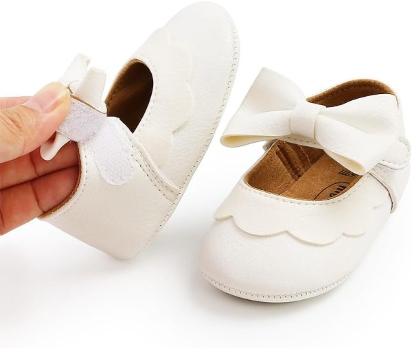 | Baby Girl Mary Jane Flats Dress Shoes - Infant Newborn Shoes Anti-Slip Soft PU Leather Party School Wedding Princess Baby Girl Shoes 0-18M | Mary Jane - Image 5