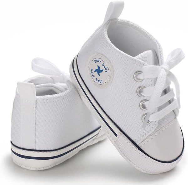| Baby Girls Boys Shoes Soft Anti-Slip Sole Newborn First Walkers High Top Canvas Denim Unisex Infant Sneaker | Sneakers - Image 21