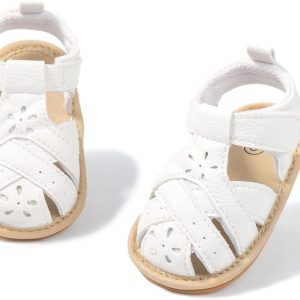 | Babelvit Infant Baby Girl Boy Sandals Comfort Premium Summer Outdoor Casual Beach Shoes with Flower Bowknot Anti Slip Rubber Sole Newborn Toddler Prewalker First Walking Shoes | Sandals