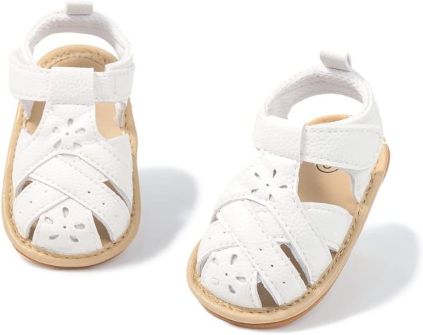 | Babelvit Infant Baby Girl Boy Sandals Comfort Premium Summer Outdoor Casual Beach Shoes with Flower Bowknot Anti Slip Rubber Sole Newborn Toddler Prewalker First Walking Shoes | Sandals
