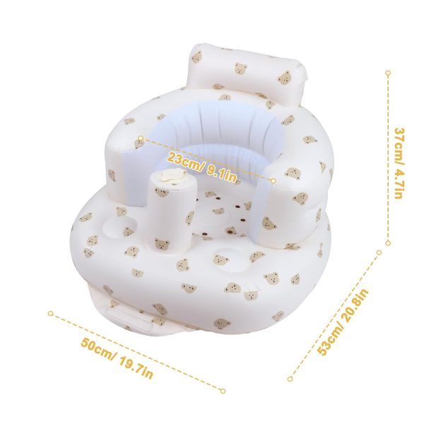 EKEPE Inflatable Baby Seat for Babies 3 Months & Up, Baby Floor Seats for Sitting Up, Baby Seats for Infants, Blow Up Baby Chair with Built in Air Pump - Bear  Baby - Image 17
