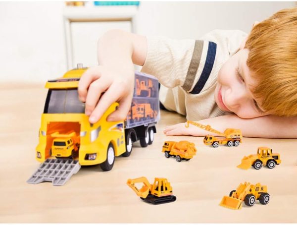 12 in 1 Construction Truck Toys Set for Toddlers, Carrier Truck with 12 Mini Cars for Kids,Transport Trucks Toy with Light and Sound,Christmas Birthday Cars Toy Gift for Boys Age 3-7  Toys & Games - Image 18