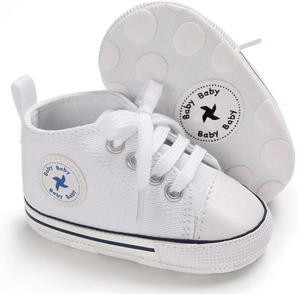 | Baby Girls Boys Shoes Soft Anti-Slip Sole Newborn First Walkers High Top Canvas Denim Unisex Infant Sneaker | Sneakers - Image 22