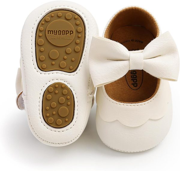 | Baby Girl Mary Jane Flats Dress Shoes - Infant Newborn Shoes Anti-Slip Soft PU Leather Party School Wedding Princess Baby Girl Shoes 0-18M | Mary Jane