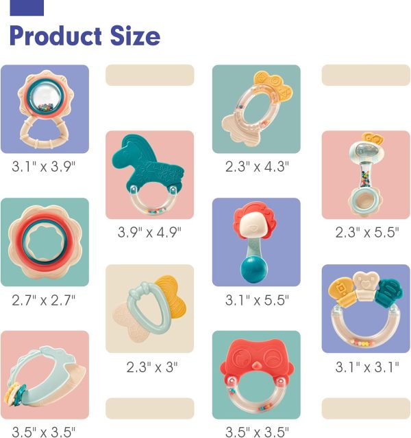 Baby Rattles 0-6 Months Rattles for Babies 0-6 Months Baby Rattles Toys 0-3-6-12 Months Infant Rattle Toys for Babies 0-6 Months Teething - Newborn Baby Boy Girl Rattles Set Wrist Socks : Toys & Games - Image 9