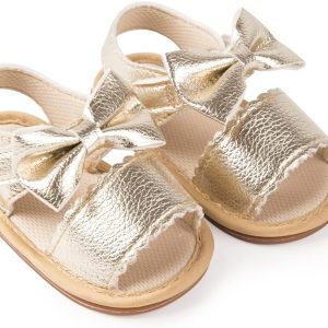 | Sawimlgy Baby Girls Boys Sandals Summer Shoe Rubber Sole PU Leather Mesh Infant Toddler First Walkers Princess Dress Outdoor Shoes | Sandals