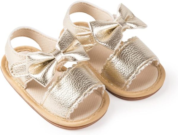 | Sawimlgy Baby Girls Boys Sandals Summer Shoe Rubber Sole PU Leather Mesh Infant Toddler First Walkers Princess Dress Outdoor Shoes | Sandals