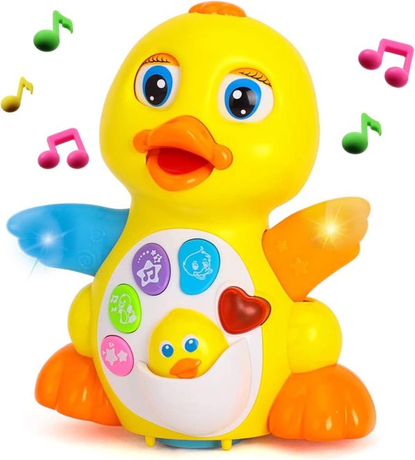 Yiosion Musical Flapping Yellow Duck Interactive Action Educational Learning Walking Light Up Dancing Toy for 1 Year Old Baby Toddler Infant  Toys & Games - Image 8