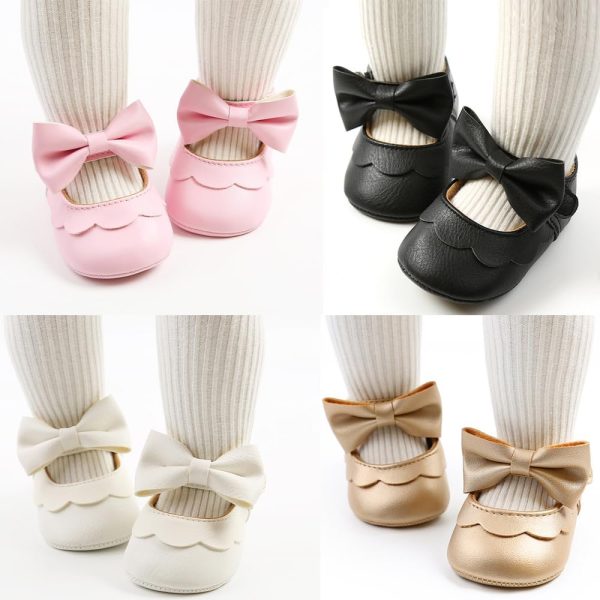 | Baby Girl Mary Jane Flats Dress Shoes - Infant Newborn Shoes Anti-Slip Soft PU Leather Party School Wedding Princess Baby Girl Shoes 0-18M | Mary Jane - Image 6