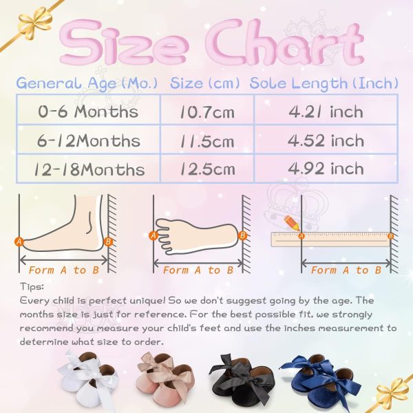 | KIDSUN Infant Baby Girls Mary Jane Shoes Soft Sole Ballet Slippers Bow Princess Newborn Dress Wedding Flat Shoes (3-6 Months Infant, A-Beige(Velvet), 3_Months) | Mary Jane - Image 6