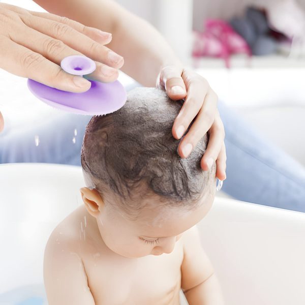 Baby Bath Brush, JEXCULL Baby Cradle Cap Brush for Babies Newborns Premium Silicone Baby Scalp Scrubber Massage Exfoliator Brush Multifunctional Baby Bath Essentials  Baby - Image 4