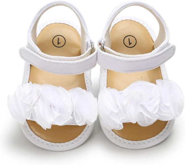 | HsdsBebe Baby Girls Sandals Bohemia Flower Bow Soft Sole Toddler First Walkers Beach Summer Shoes | Sandals