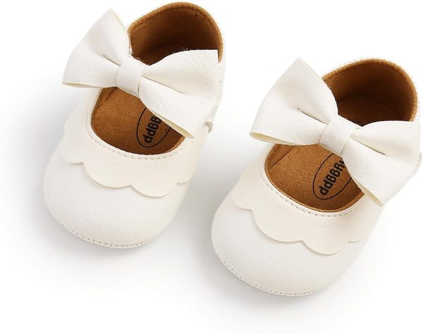 | Baby Girl Mary Jane Flats Dress Shoes - Infant Newborn Shoes Anti-Slip Soft PU Leather Party School Wedding Princess Baby Girl Shoes 0-18M | Mary Jane - Image 8