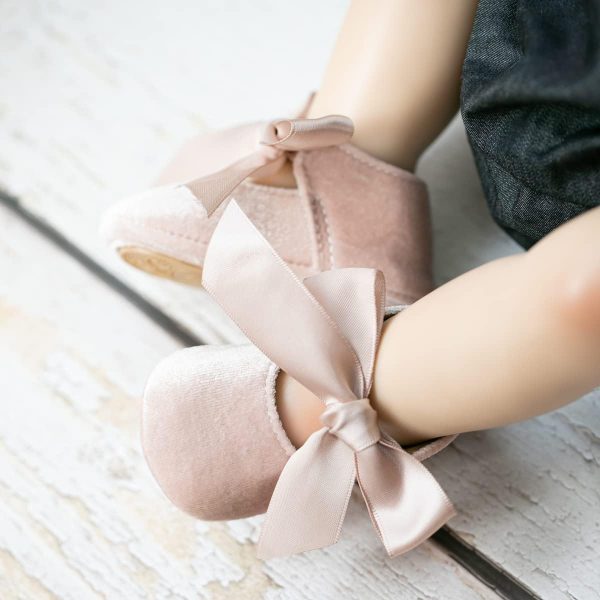 | KIDSUN Infant Baby Girls Mary Jane Shoes Soft Sole Ballet Slippers Bow Princess Newborn Dress Wedding Flat Shoes (3-6 Months Infant, A-Beige(Velvet), 3_Months) | Mary Jane - Image 4