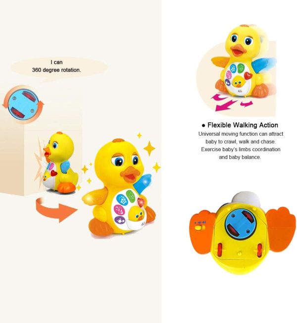 Yiosion Musical Flapping Yellow Duck Interactive Action Educational Learning Walking Light Up Dancing Toy for 1 Year Old Baby Toddler Infant  Toys & Games - Image 12