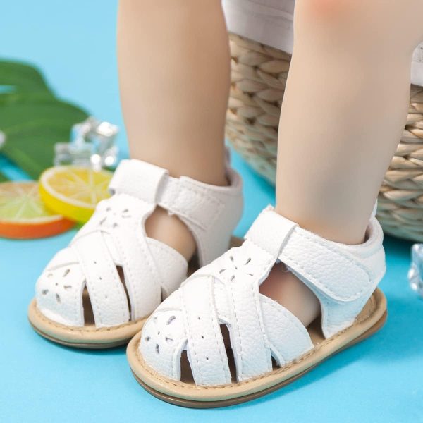 | Babelvit Infant Baby Girl Boy Sandals Comfort Premium Summer Outdoor Casual Beach Shoes with Flower Bowknot Anti Slip Rubber Sole Newborn Toddler Prewalker First Walking Shoes | Sandals - Image 2