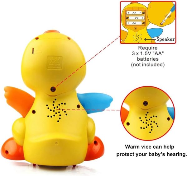 Yiosion Musical Flapping Yellow Duck Interactive Action Educational Learning Walking Light Up Dancing Toy for 1 Year Old Baby Toddler Infant  Toys & Games - Image 13