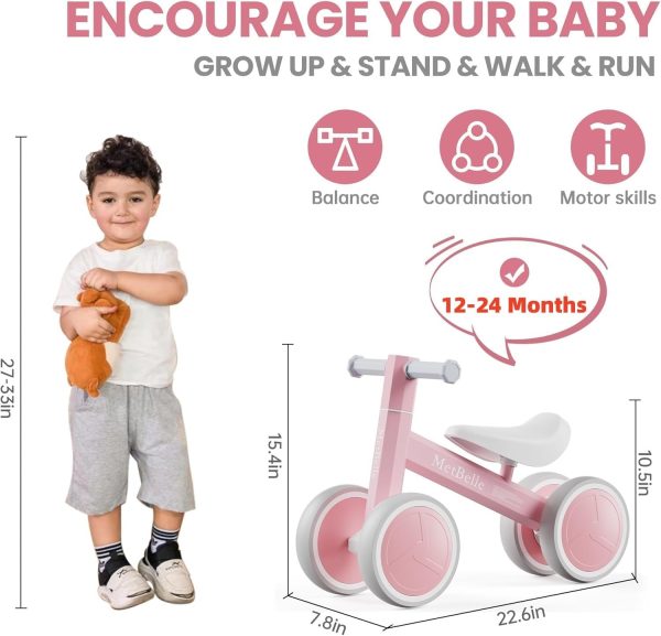 Baby Balance Bike for 1 Year Old Boys Girls Colorful Lighting 10-24 Months Push Toddler Toys Bicycle,4 Wheels First Bike for Kid's 1-2, Pre-School Children Ride on Walker First Birthday Gifts  Toys & Games - Image 24