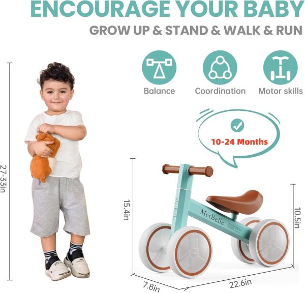 Baby Balance Bike for 1 Year Old Boys Girls Colorful Lighting 10-24 Months Push Toddler Toys Bicycle,4 Wheels First Bike for Kid's 1-2, Pre-School Children Ride on Walker First Birthday Gifts  Toys & Games - Image 15