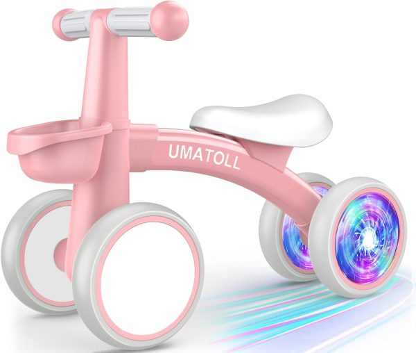 Umatoll Colorful Lighting Baby Balance Bike for 1-2 Year Old Boys Girls, Adjustable Soft Seat & Removable Basket, 12-24 Months Toddler Balance Bike, First Birthday Gift  Toys & Games - Image 18