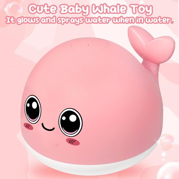 TFS TOP·FANS Bath Toy Baby Girl Gift Pink Whale for 6-12 Months Old Infant Girl Light Up Fountain Bathtub Water Toys 3 4 5 7 8 9 10 15 Birthday Shower Gifts 18-24 Newborn Essentials Stuff Accessories : Toys & Games - Image 24