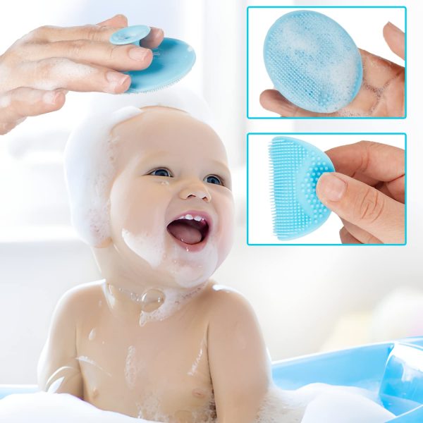 Baby Bath Brush, JEXCULL Baby Cradle Cap Brush for Babies Newborns Premium Silicone Baby Scalp Scrubber Massage Exfoliator Brush Multifunctional Baby Bath Essentials  Baby - Image 2