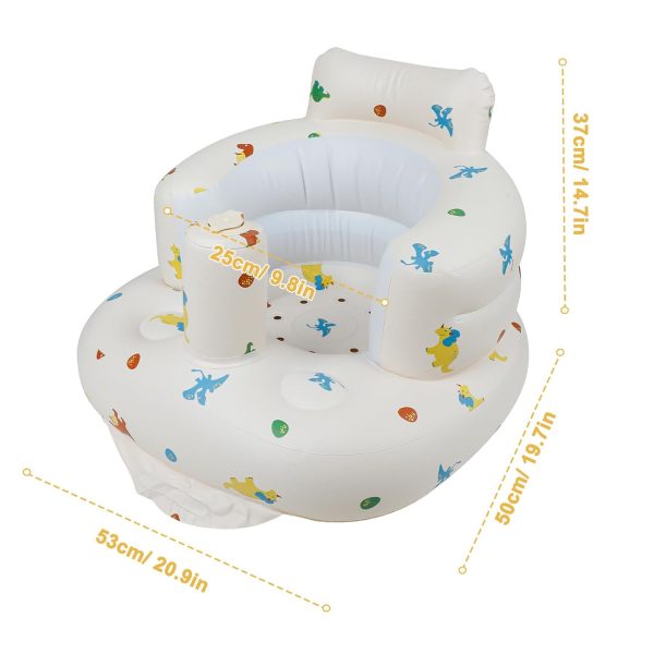 EKEPE Inflatable Baby Seat for Babies 3 Months & Up, Baby Floor Seats for Sitting Up, Baby Seats for Infants, Blow Up Baby Chair with Built in Air Pump - Bear  Baby - Image 24
