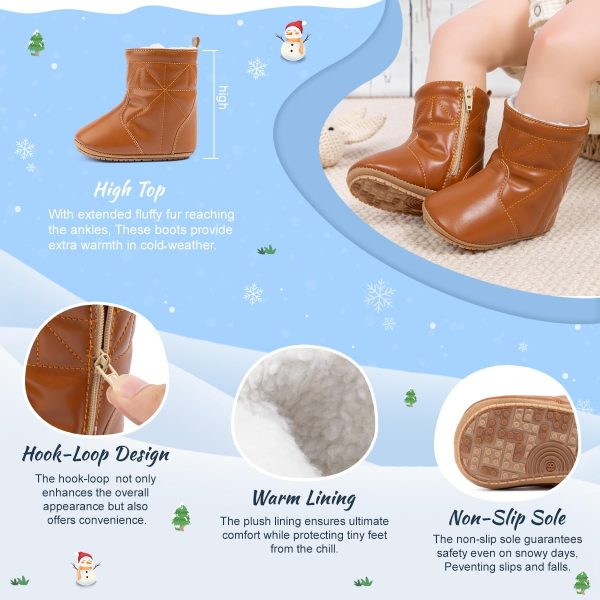 | Zoolar Infant Unisex Warm Fur Lining Soft Boots Baby Winter Ankle Non-Slip Rubber Texture Sole Toddler Winter Snow Crib Shoes | Boots - Image 20