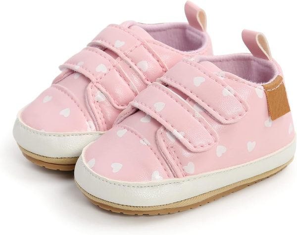 Unisex Baby Boys Girls High-Top Ankle Sneakers Soft Rubber Sole Infant Crib Shoes Toddler First Walkers  Clothing, Shoes & Jewelry - Image 18