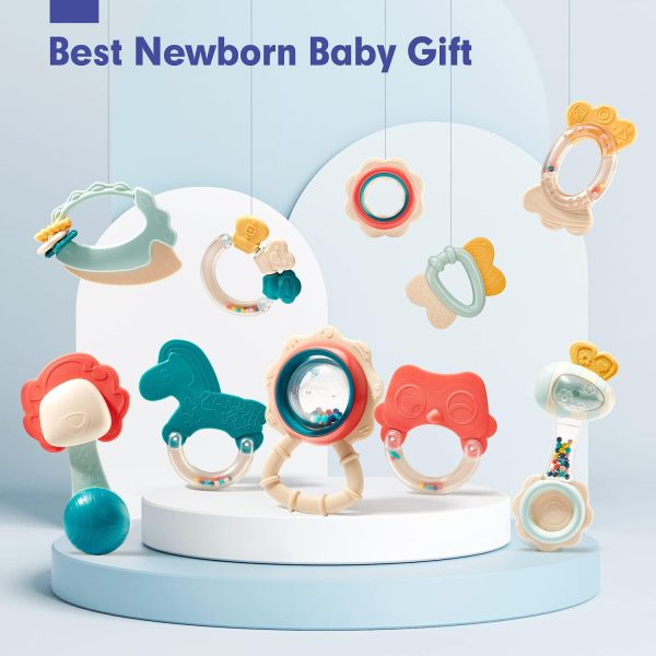 Baby Rattles 0-6 Months Rattles for Babies 0-6 Months Baby Rattles Toys 0-3-6-12 Months Infant Rattle Toys for Babies 0-6 Months Teething - Newborn Baby Boy Girl Rattles Set Wrist Socks : Toys & Games - Image 8