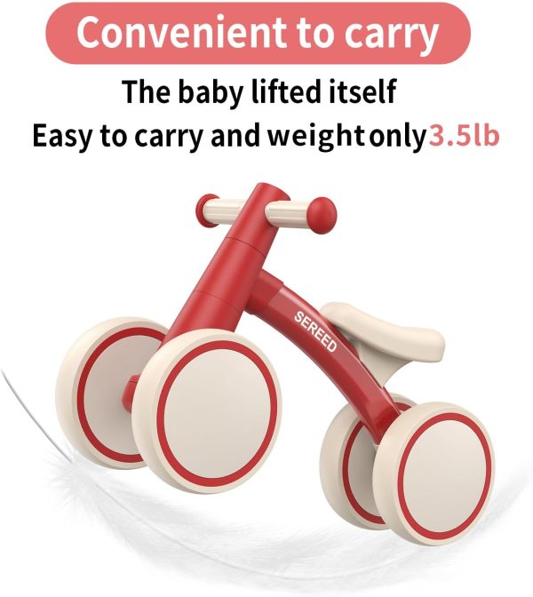 SEREED Baby Balance Bike for 1-2 Year Olds - 4 Wheels, First Bike for Toddlers, Birthday Gift (Green)  Toys & Games - Image 21