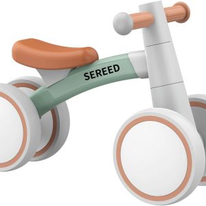 SEREED Baby Balance Bike for 1-2 Year Olds - 4 Wheels, First Bike for Toddlers, Birthday Gift (Green)  Toys & Games