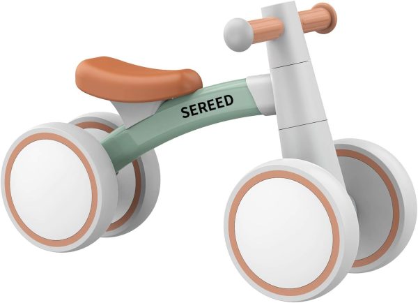 SEREED Baby Balance Bike for 1-2 Year Olds - 4 Wheels, First Bike for Toddlers, Birthday Gift (Green)  Toys & Games