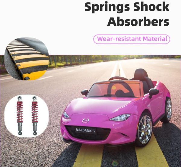 12V Ride on Car, Licensed Mazda MX-5 Electric Car for Kids, 12V Ride on Toys, Kids Cars with Parent Remote Control, Lights, Music-Pink  Toys & Games - Image 14