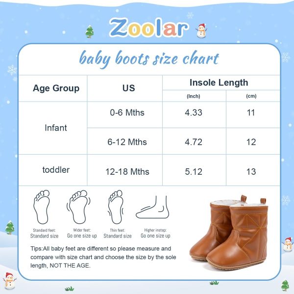 | Zoolar Infant Unisex Warm Fur Lining Soft Boots Baby Winter Ankle Non-Slip Rubber Texture Sole Toddler Winter Snow Crib Shoes | Boots - Image 23