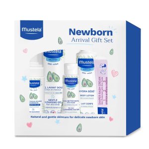 Mustela Newborn Arrival Gift Set - Baby Skincare & Bath Time Essentials - Natural & Plant Based - 5 Items Set  Beauty & Personal Care