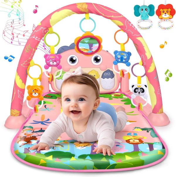 Baby Gym Play Mats Baby Toys Tummy Time Mat Toys Musical Activity Center for Newborn Infant Toys Piano Baby Play Mat Music & Light Newborn Infant Gifts for Baby Toys 0-3 6 9 12 Months, Dinosaur Style  Baby - Image 16