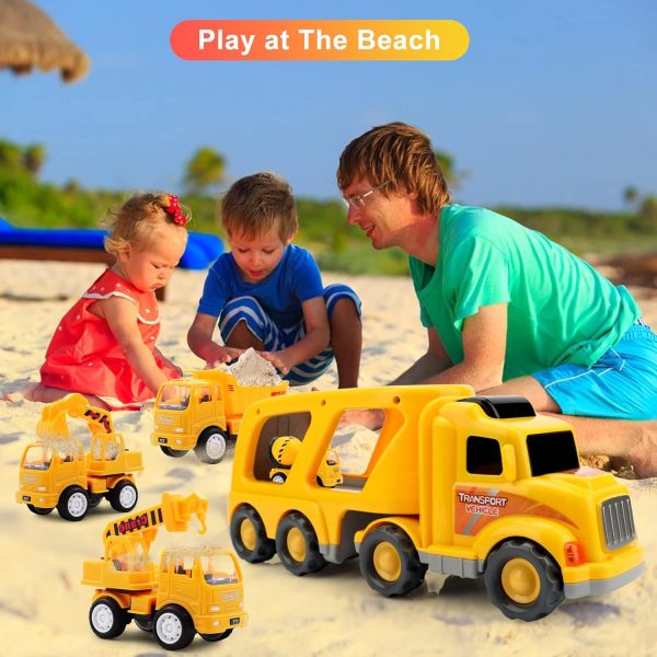 Nicmore Construction Truck Toddler Toys Car Toys for 1 2 3 4 Year Old Boy 5 in 1 Carrier Toys for Kids Age 1-3 2-4| 18 Months 2 Year Old Boy Christmas Birthday Gifts : Toys & Games - Image 11